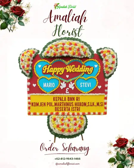 Papan Bunga Pernikahan Baleraksa